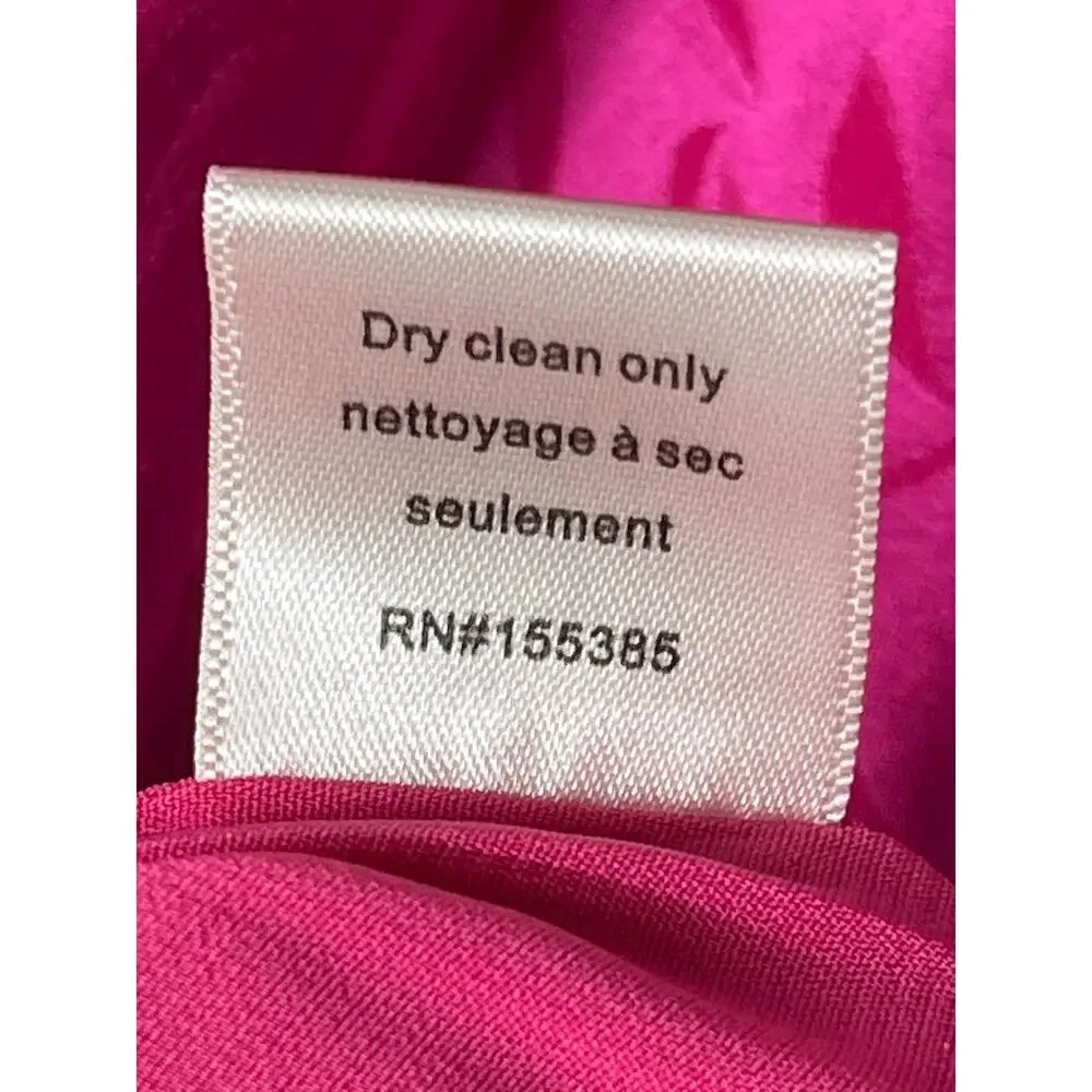 Ronny Kobo Giorgia Dress Fuchsia Silk Blend Ruched Wrap Mini Long Sleeve